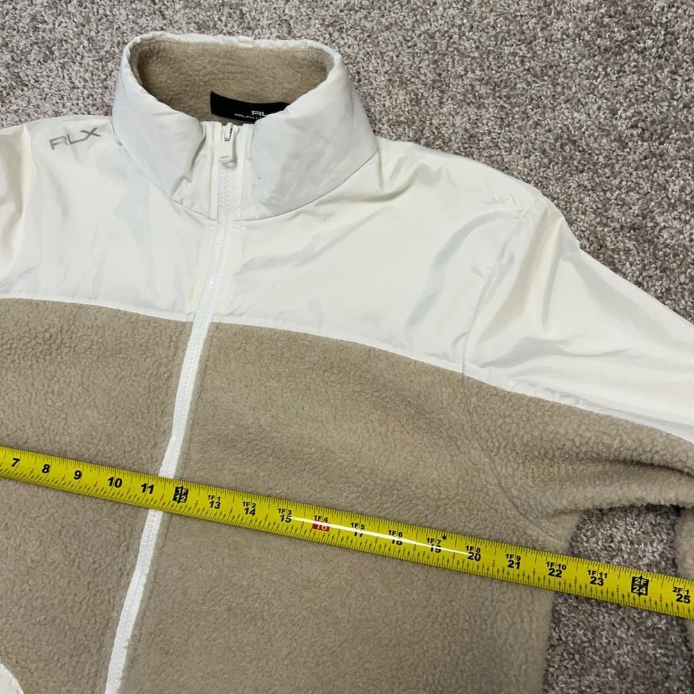 RLX Golf Ralph Lauren Women's Large Sherpa Hybrid Full-Zip Jacket Tan/Cream - Picture 3 of 10